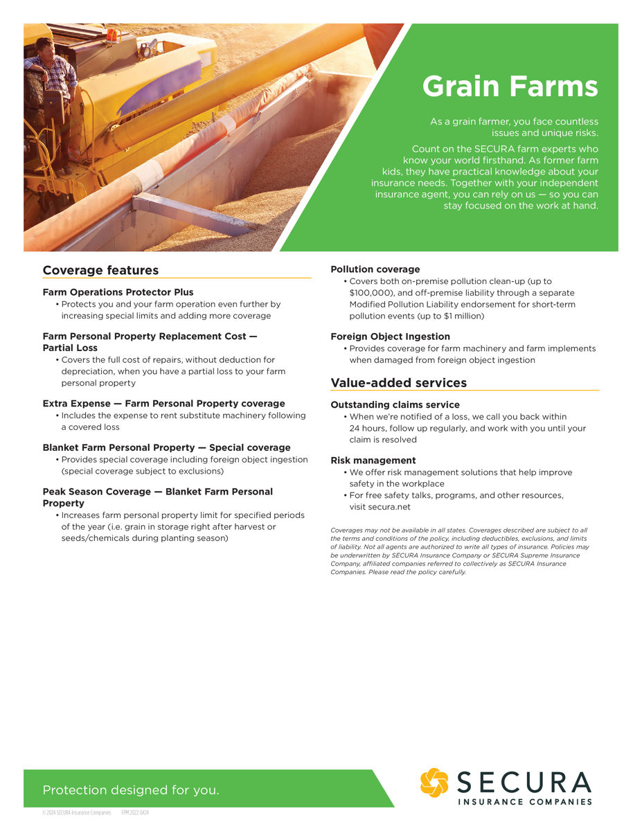 Grain Farms Sell Sheet
